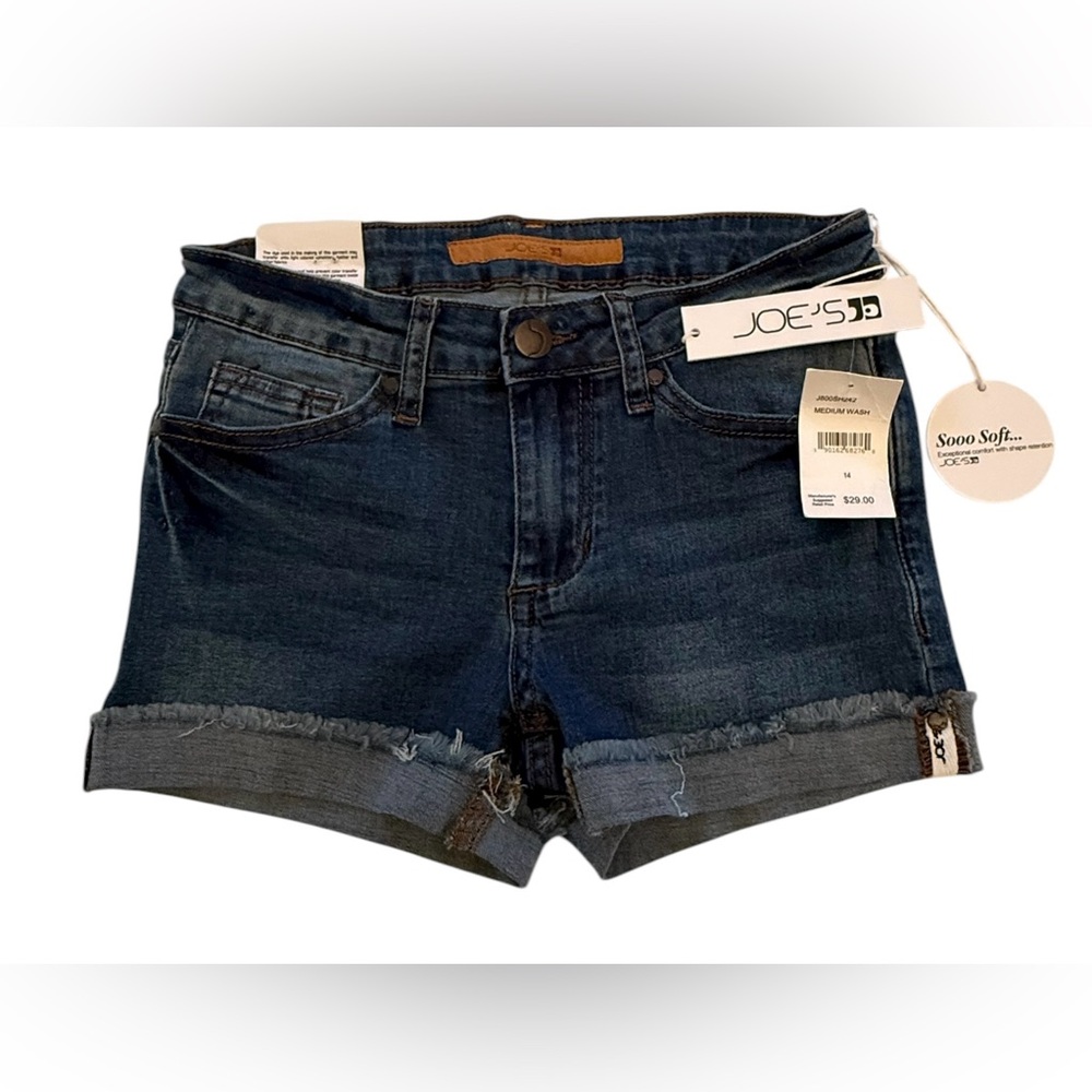 Joe's Jeans Women's Medium Wash Blue “The Markie Mid Rise” Jean Shorts Size 14